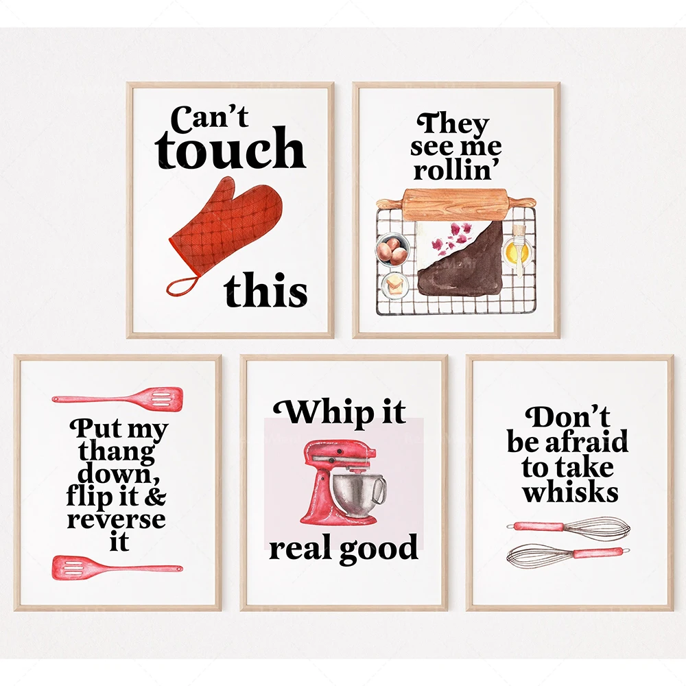 Kitchen And Baking Life - Poster con citazioni divertenti da forno,