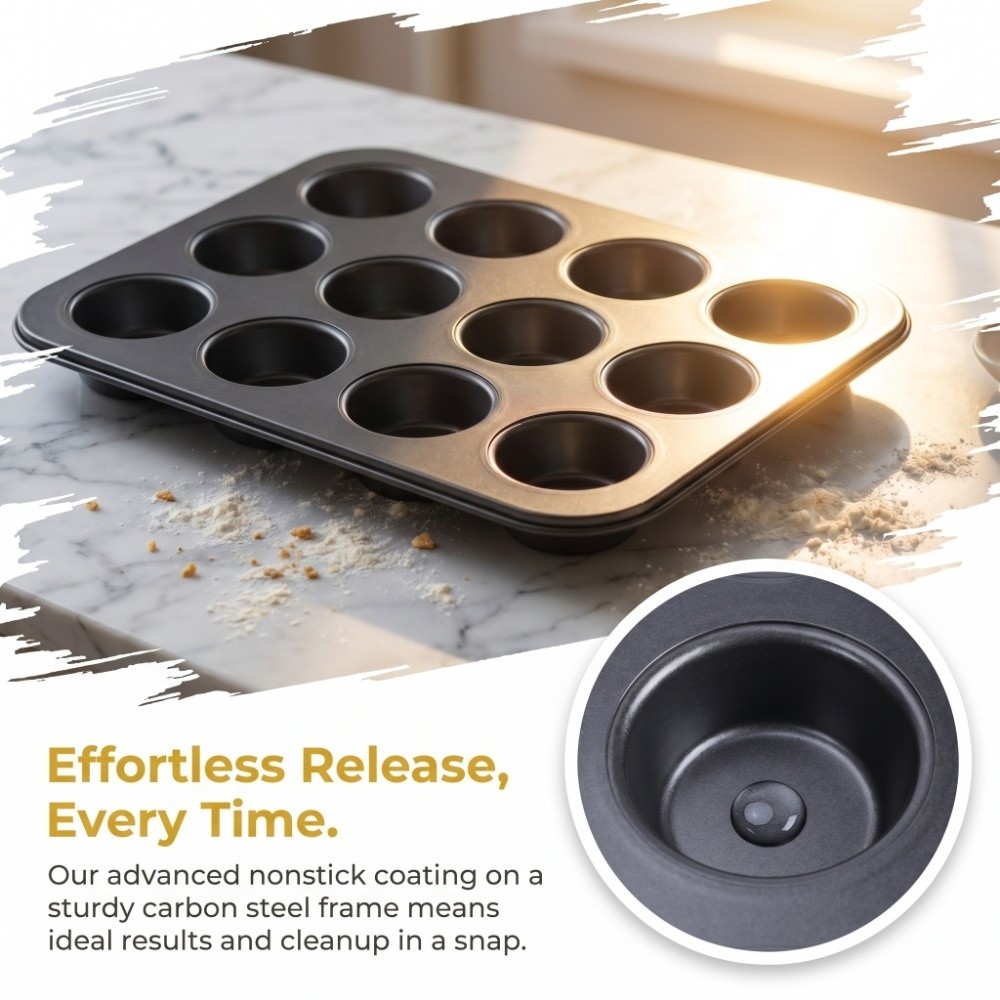 Muffin Tin Nonstick - Teglia per Muffin in Acciaio al