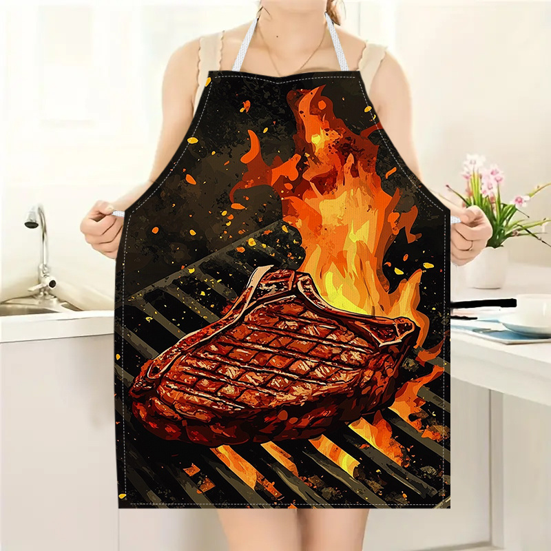 Kitchen Baking Gift Ideas - Grembiule da BBQ con Stampa Fiamma