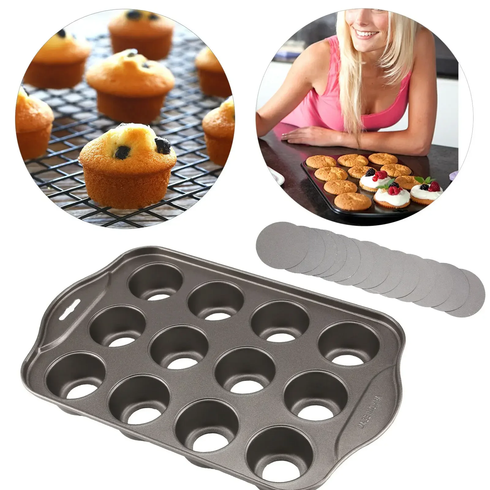 12 Mini Cottura Al Formaggio T - Muffin Tin Nonstick recensione e prezzo