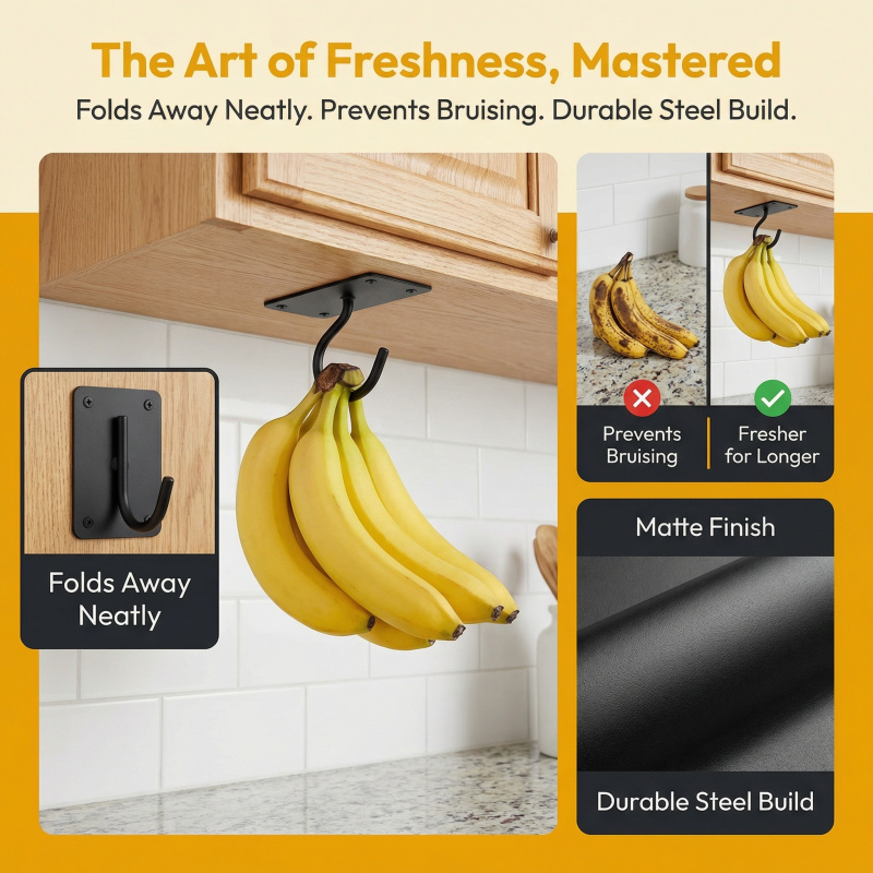 Gancio a banana autoadesivo in - Kitchen Baking Storage recensione e prezzo