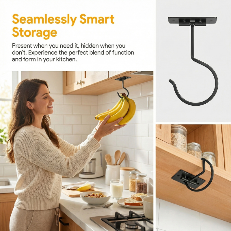Gancio a banana autoadesivo in - Kitchen Baking Storage recensione e prezzo